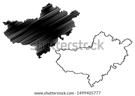 Nograd County (Hungary, Hungarian counties) map vector illustration, scribble sketch Nógrád map