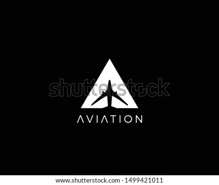 Creative and Minimalist Letter A Aviation Logo Design Icon |Editable in Vector Format in Black and White Color