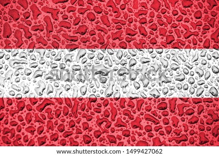 Austria national flag made of water drops. Background forecast season concept.