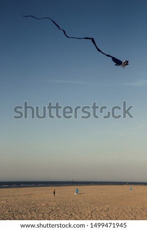 Pictures taken of colorful handcrafted kites on a kite festival at the beach in Buren on the island of Ameland, August 2019