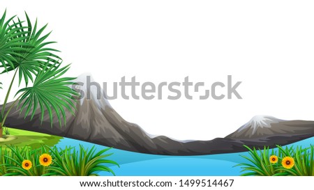 Natural environment lanscape scene illustration