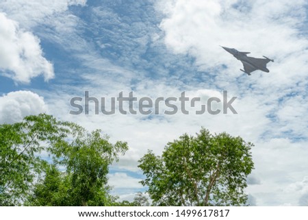 The fighter plane trained to fly in the sky of Thailand.