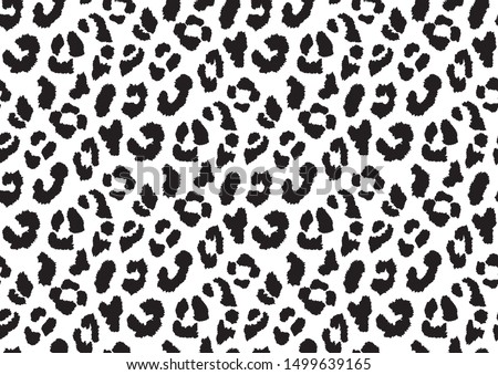 Abstract animal skin leopard seamless pattern design. Jaguar, leopard, cheetah, panther fur. Black and white seamless camouflage background. Royalty-Free Stock Photo #1499639165