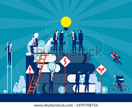 Business team all connect. Concept business vector illustration, Teamwork, Communication, Collaboration.