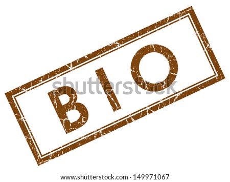 bio brown square stamp