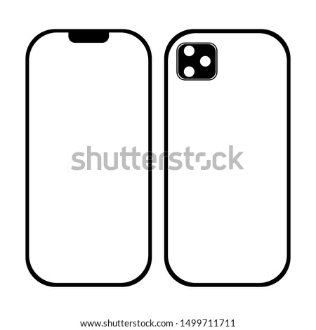 phone line on a white background apple iPhone 11 with a multifunction camera for article, business vector