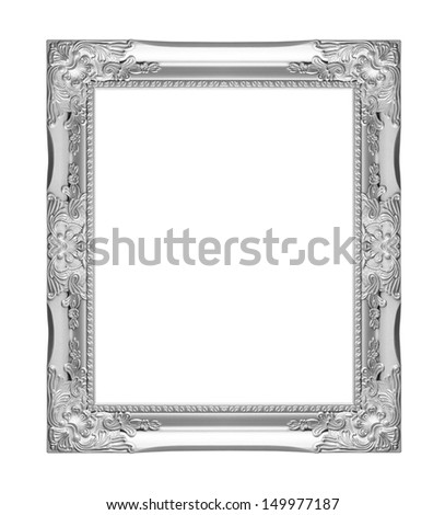 Silver picture frames. Isolated on white background