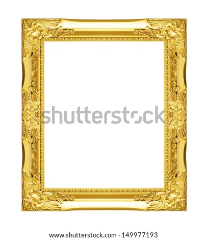 gold  picture frames. Isolated on white background 