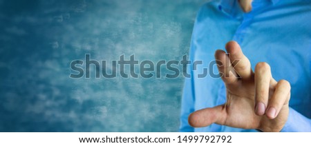 finger touches virtual screen press