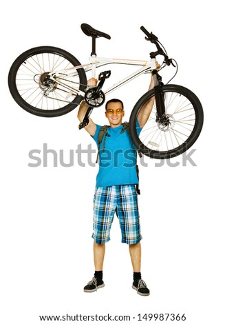 young man with mountain bike