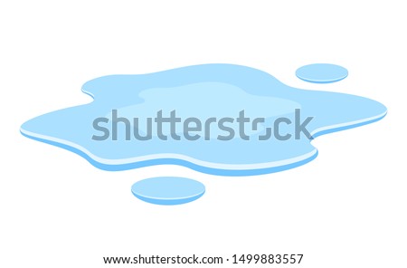 Water spill vector illustration isolated on white background Royalty-Free Stock Photo #1499883557