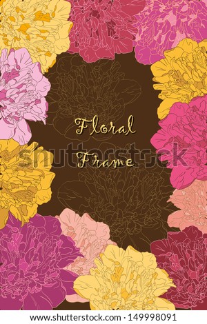 Stylish vintage Floral  Card, Elegant colored floral frame, Vintage frame