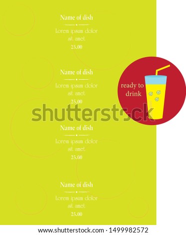 fruit juices menu background vector illustration