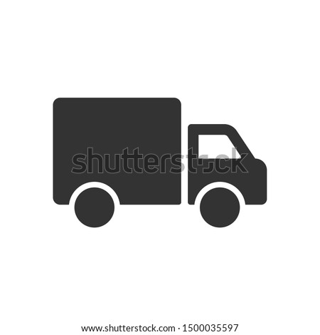 Simple truck silhouette, Delivery icon Royalty-Free Stock Photo #1500035597