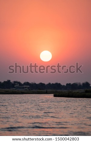 African sunset on a river