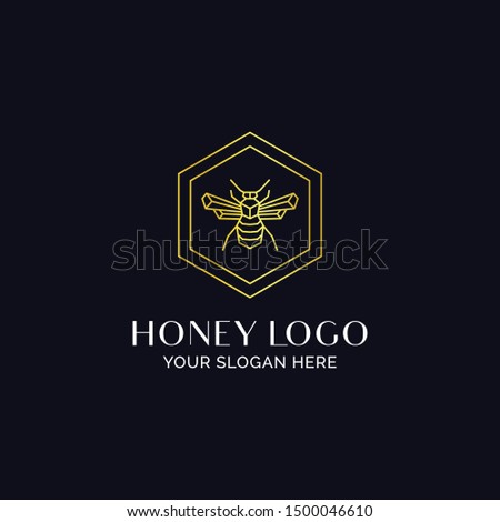 Geometric honey bee with honey comb ogo