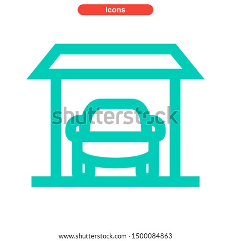 garage icon icon isolated sign symbol vector illustration - High quality and colored vector icons.
