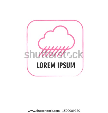 weather icon or logo, hand drawn outline watercolor, no fill and isolated white