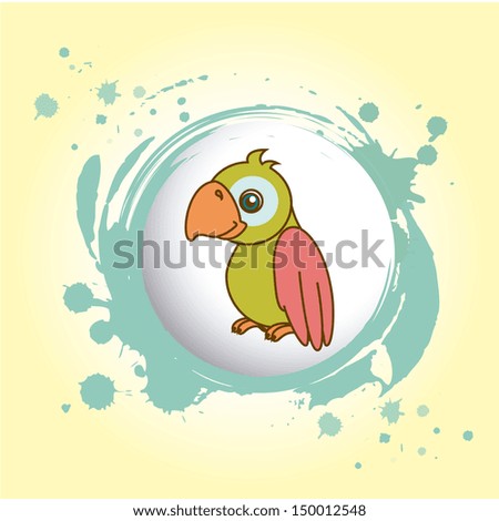 parrot design over cream background vector illustration 