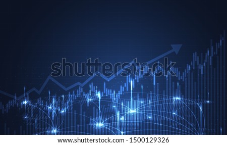 Candle stick graph chart of stock market investment trading, Bullish point, Bearish point. trend of graph vector design. Royalty-Free Stock Photo #1500129326