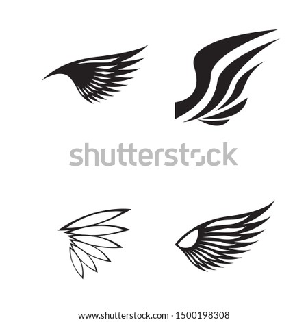 wings logo design and ilustration template