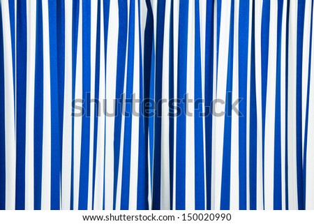 close up for blue and white stripe curtain