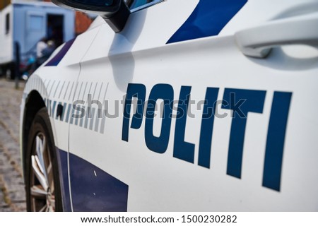 Door of a Danish police car