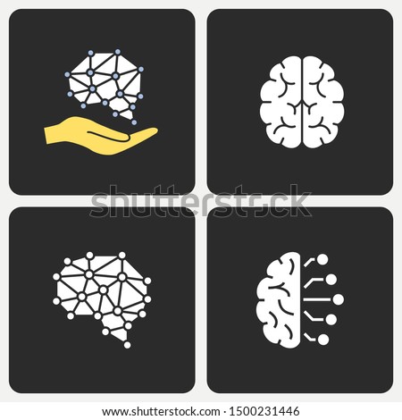 Artificial intelligence icons set. Vector illustration for web sites and mobile application.