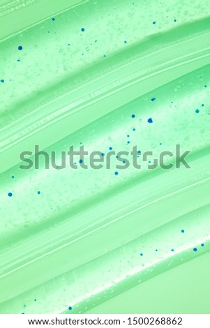 Liquid gel cosmetic smudge green texture