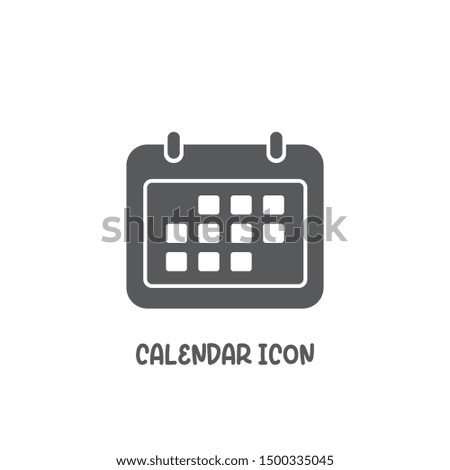 Calendar icon simple silhouette flat style vector illustration on white background.