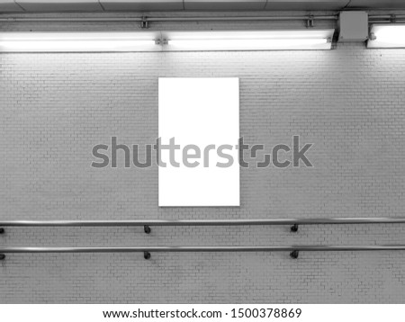 White Blank Poster mock up on wall, Template Mock up for your content