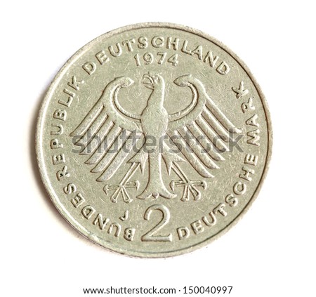 Germany coin isolated on white