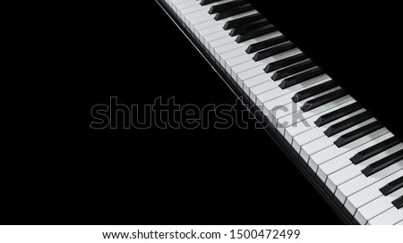 Piano and Piano keyboard with black backgrounds.