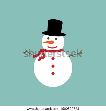 Snowman icon flat style. Vector eps10 Royalty-Free Stock Photo #1500502793