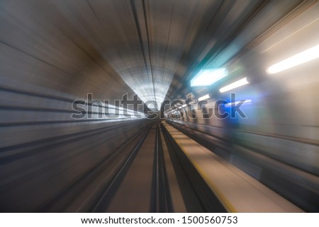 A blurred motion on the railway in Kuala Lumpur, Malaysia.
