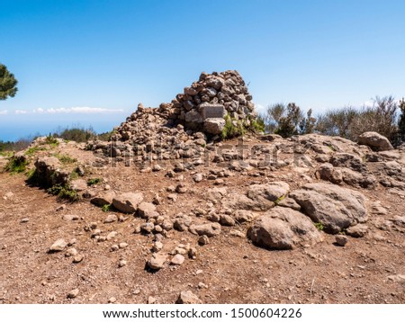 The top of Mount Fossa delle Felci on the island of Salina. Aeolian Islands, Sicily, Italy.