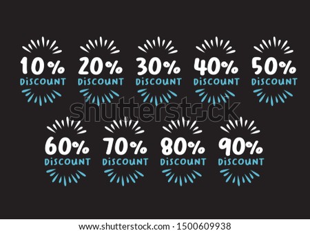 Special offer final sale labels with percentage off. Isolated Vector illustration.