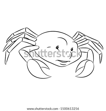 Illustration of Black Line Art of Cancer Zodiac Sign isolated on a white background