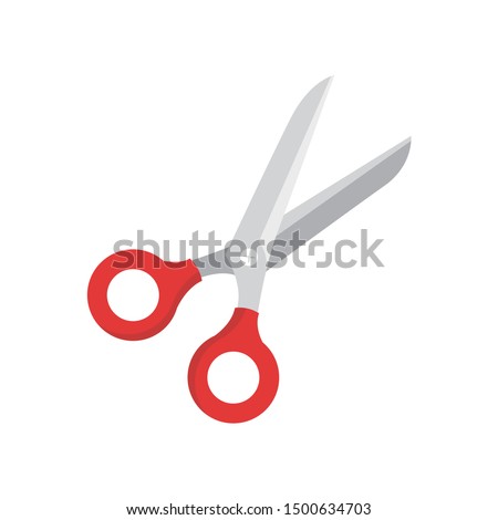 Isolated scissors symbol clipart. Flat design.
