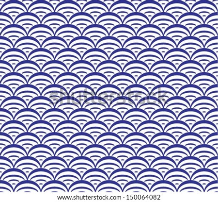 Sea / ocean wave, asian seamless pattern, abstract ornament, japan / china background. Vector illustration