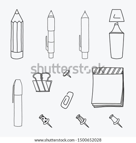 planner hand drawn vector icons