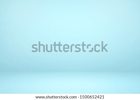 Empty light blue studio room with light and shadow abstract background. Copy space studio room for present your products.