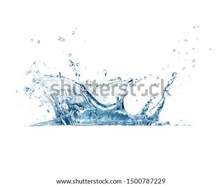Closeup of fresh and clear splash of water isolated on white background