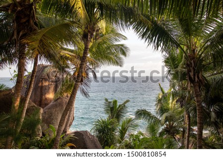 view over the sea, Seychelles, Rock