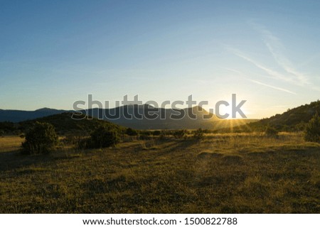 Beautiful sunset in Croatia, Nice nature and landscape photo. Calm, peaceful and happy outdoors picture.