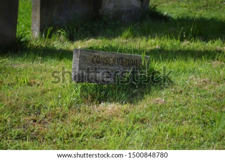 old wooden sign on grass