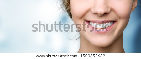 Beautiful wide smile of young fresh woman with great healthy white teeth. Isolated over background Royalty-Free Stock Photo #1500855689
