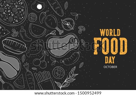 World Food Day illustration vector is suitable for social media, banner , poster , Flyer and related with food Royalty-Free Stock Photo #1500952499