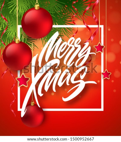 Red and Golden Christmas decoration. Vector illustration