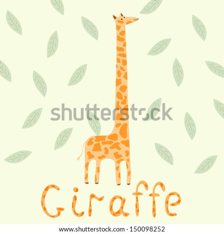 Illustration with giraffe; alphabet